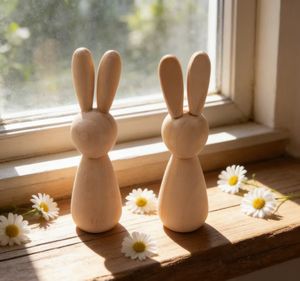 Ornement de table en bois à faire soi-même, petit <span class=keywords><strong>lapin</strong></span> en bois, décoration de <span class=keywords><strong>lapin</strong></span> de Pâques, poupée de <span class=keywords><strong>lapin</strong></span> - Product Image 1