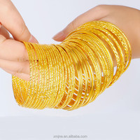 Bracelet fin en forme de cercle en laiton plaqué or, style bohème, bijoux de Dubaï