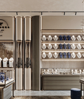 Großhandel Luxus Glas Schmuck Vitrine Benutzer definierte LED-Licht Display Möbel für Store Custom Jewelry Store Vitrinen