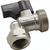D1036 Robinet à bille manuel en laiton nickelé, mâle, à commande courte, avec raccord à compression, pour machine à laver, OEM