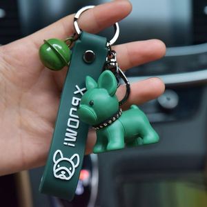 Classic French Punk Bulldog Keychain Men Car <b>Key</b> <b>Ring</b> <b>Key</b> Chain PU Leather Dog Keychains for Women Bag Charm Trinket - Product Image 2