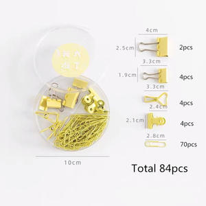 Boîte de 84 pinces à papier Kawaii en métal de couleur bonbon pour reliure <span class=keywords><strong>Bulldog</strong></span> Set de pinces décoratives pour livres Papeterie scolaire - Product Image 2