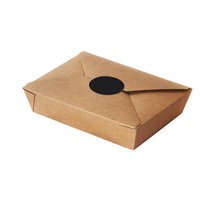 Boîtes à emporter en papier kraft brun biodégradable, contenants alimentaires jetables avec poignée pour restaurant, traiteur, livraison