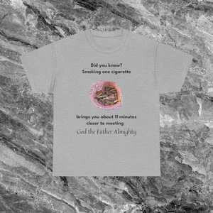 T-shirt divertente con meme sigaretta, a maniche corte, girocollo unisex, stampa digitale, abbigliamento promozionale - Product Image 1