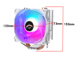 QiuzAim 4 tubo de calor silencioso 120 mm <span class=keywords><strong>CPU</strong></span> ventilador de refrigeración iluminación RGB 3/4 Pin Compatible 1700 1150 1200 placa base de computadora AMD AM4 - Product Image 6