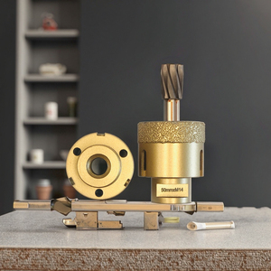 Diany Säge-Bohrer für Arbeitsplatten-Öffnungen 40mm/60mm Vakuumgelötet Zinkbeschichtet 64mm Gesamtlänge 100mm Arbeitslänge - Product Image 5