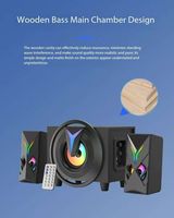 Haut-parleur Bluetooth en bois RGB coloré 2024, nouveau, haute qualité, pleine gamme, sans fil, pour ordinateur, PC, haut-parleur de jeu RGB