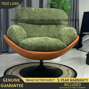 Fauteuil de loisirs nordique pivotant en <span class=keywords><strong>tissu</strong></span> capitonné, style <span class=keywords><strong>scandinave</strong></span>, pour hôtel, maison, bureau, appartement, salon - Product Image 5