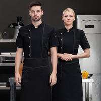 Veste de chef en polycoton de qualité supérieure, résistante à l'usure, respirante, confortable, logo personnalisé, couleur unie, uniforme de chef pour restaurant, hôtel, bar