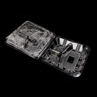 Boîte à charnières BOPS anti-buée haute transparence sans BPA, pliable, jetable, pour aliments, à 1 et 3 compartiments, personnalisable