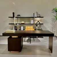 Bureau d'Étude et de Travail Exécutif avec Tiroir de Rangement, Table d'Ordinateur en Bois Rustique et Métal pour Chambre à Coucher