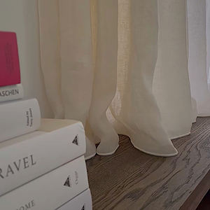 Rideaux en Tulle Modernes et Élégants de Haute Qualité pour Villas, Taille Personnalisée, Tissu Polyester, Motifs Plissés Imprimés, Design Corde Métallique - Product Image 2