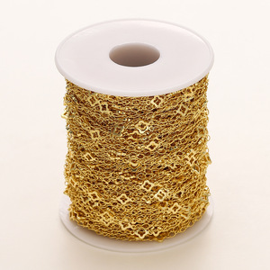 Gold Plated Chain Jewelry Findings For <b>Bracelet</b> Making 18k <b>Copper</b> Plating Extension Chain DIY Craft Components - Product Image 5