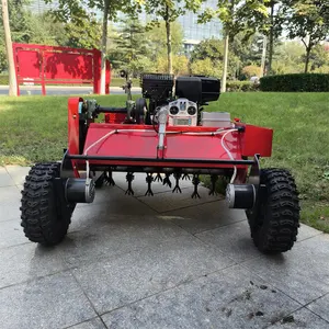 Remote Controlled 4 Wheels Self-Propelled Rotary Tiller Agricultural Remote Control Flail Grass Mower
