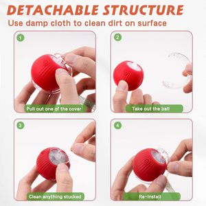 Jouet interactif pour chat Tchernt, balle à mouvement automatique avec plume, pour chats d'intérieur, chatons, anti-ennui - Product Image 5