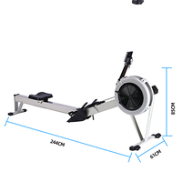 Máquina de remo de aire, equipo de Fitness para gimnasio, máquina de fila de resistencia al aire, máquina de remo de Fitness de uso comercial de aluminio plegable