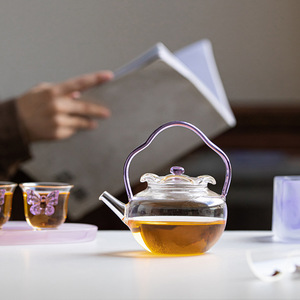 Heat-Resistant Glass Teapot With Lid <b>Small</b> Size For Home Use Borosilicate Glass <b>Tea</b> <b>Pot</b> With Handle And Filter - Product Image 2