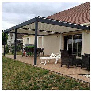 Pérgola de Aluminio Impermeable con Motor Remoto de Lujo, Iluminación LED, para <span class=keywords><strong>Hotel</strong></span>, Cafetería, Terraza de Comedor al Aire Libre - Product Image 3
