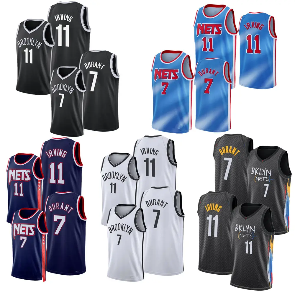 Kevin Durant Brooklyn Basketball Jerseys 11 Kyrie Irving Stitched Classic Vintage 2021/22 USA Basketball City Edition Navy Black