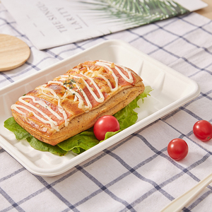 Compostable <strong>Biodegradable</strong> <strong>Disposable</strong> Sugarcane Pulp Bagasse Takeout Container Sushi Food Serving <strong>Trays</strong> with Pla Lid - Product Image 5