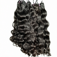 Rambut Manusia India Remy Asli 100% Tanpa Proses, Warna Alami, Kutikula Tertata Rapi, Gelombang Body Wave, Jahitan Ganda, Grosir