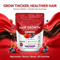 LUVVITA Gummies pour cheveux à la biotine, vitamines C & E et romarin – Favorise la santé de la peau et des ongles, complément pour la croissance des cheveux