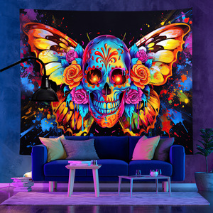<span class=keywords><strong>Tapiz</strong></span> Fluorescente UV con Temática de Halloween |   Decoración de <span class=keywords><strong>Pared</strong></span> Estilo Ins para Habitación |   Telón de Fondo para el Hogar en Oferta en <span class=keywords><strong>Amazon</strong></span> - Product Image 1