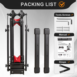 Support de vélo vertical réglable pour vélos de 20 à 29 pouces, support de stationnement pliable en acier pour vélos, gain de place, support de rangement intérieur - Product Image 6