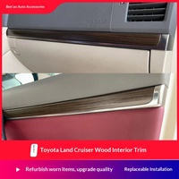 Untuk Model Land Cruiser 200 High-trim Tahun 2008-2011 Set Trim Interior Rosewood; 7-Piece Suku Cadang Pengganti LC200 Pusat Pintu