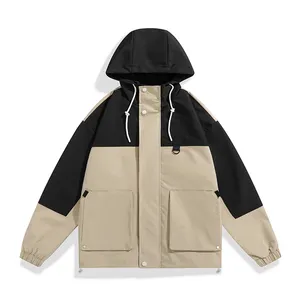 Custom embroidered hiking outdoor wind breaker jacket zip up 5000mm softshell designer winter sports biker waterproof men jacket