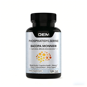 Cápsulas de Fosfatidilserina 400mg y Bacopa Monnieri 400mg, 120 Cápsulas Vegetales, Sin GMO, Suplemento Dietético GMP, OEM ODM - Product Image 1