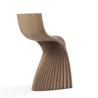 Tabouret de bar paramétrique en bois sculpté à la main, mobilier d'intérieur, chaise au design ondulé