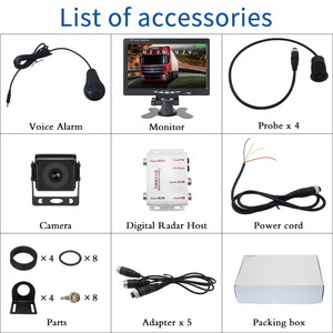 7 İnç AHD Monitör Karadar PZ903 Akıllı Sensörlü Geri Görüş Kamerası Otobüs Kamyon Dikiz Radarı Park Sensörü Alarm Sinyali ile - Product Image 4