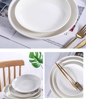 Assiettes en porcelaine pour servir le dîner, la salade, compatibles micro-ondes et lave-vaisselle, bols à pâtes, assiette creuse haute