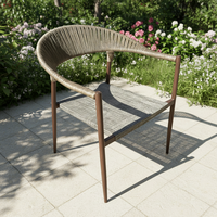 Chaise de salle à manger en métal de haute qualité pour jardin, restaurant, terrasse, chaise empilable en rotin durable