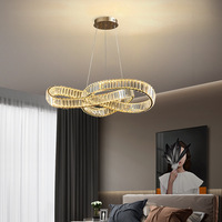 Lustre LED moderne de luxe, design magique en cristal doré, lampe suspendue pour hôtel, salon, hauteur réglable, matériau en acier