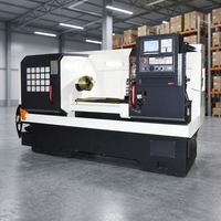 Tour CNC à lit plat horizontal automatique de haute précision pour le travail des métaux avec porte-outils vertical à 4 stations