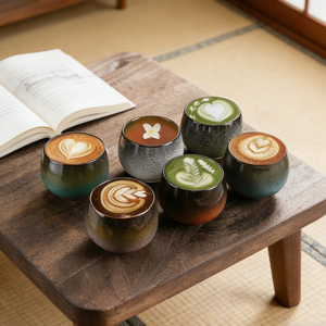 Tasse à café en céramique rustique émaillée verte faite à la main - Tasse à thé <span class=keywords><strong>artisanale</strong></span> pour latte, matcha, expresso - Vaisselle unique pour la maison et le café - Product Image 1