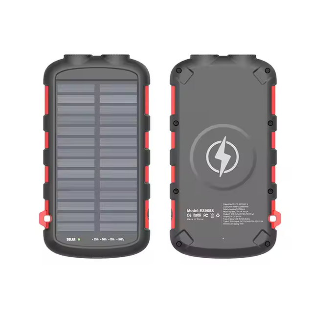 High Capacity 20000mAh Solar Power Bank with 18W Wireless Charging 18W Fast Charge 4W Flashlight Waterproof USB-C Output