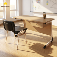 Fournitures pour enseignants, ensemble de chaises de bureau pour enseignants en bois avec dessus en mélamine moderne, avec tiroir verrouillable pour l'école et le bureau