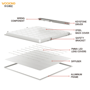 Woojong hiện đại <span class=keywords><strong>LED</strong></span> bảng điều chỉnh ánh sáng 36 Wát Backlit recessed Bảng điều chỉnh trong nhà sử dụng cho siêu thị văn phòng 600*600 300*1200 vuông 3000K màu - Product Image 4