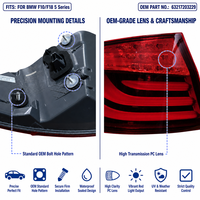 Pour BMW Série 5 F10 F18, ensemble de feux arrière LED, lampe arrière OE 63217203229 63217203230, Plug and Play, montage direct, 520i 528i 535i