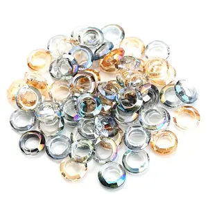 珠子饰品水晶玻璃石透明花式石材空心圆形珠宝项链装饰用石材