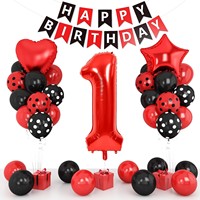Película de aluminio de 40 pulgadas para niño/niña de un año, traje de globo de cumpleaños Digital, papel de decoración de fondo con bandera de cola de pez de látex
