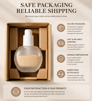 Flacon de lotion en verre givré plat et rond personnalisable de 30 ml avec base épaisse et bouchon à pompe