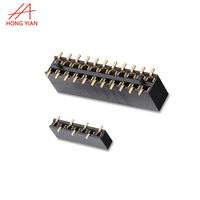 SMT/Angle droit Type simple/Double rangée pas 1.0 1.27 2.0 2.54mm 2-80Pins prise noire PCB connecteur d'en-tête femelle