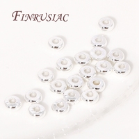 Perles d'espacement plates plaquées or 18 carats 4/5MM séparateurs métalliques lisses fournitures pour bijoux à bricoler soi-même bracelets/raccords de collier
