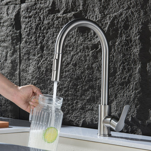 Jboyurn Kitchen Faucet 304 Stainless Steel Pull Out <b>Spray</b> Single Handle Deck <b>Mounted</b> Modern Style - Product Image 4