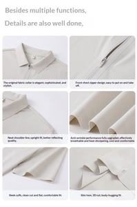 Polo Unisex de Alta Calidad 7A Antibacteriano con Cierre de Cremallera, Estampado, de Secado Rápido, de Nailon, Manga Corta, para Golf - Product Image 2