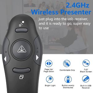 รีโมทคอนโทรลไร้สายสีแดงสำหรับการนำเสนอ PowerPoint 2.4GHz USB ระยะ 30 เมตร ปรับหน้าขึ้น/ลง ใช้งานร่วมกับ Windows และ <span class=keywords><strong>Mac</strong></span> ได้ - Product Image 4